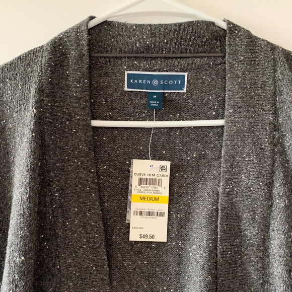 Karen Scott Gray Cardigan Sweater - Picture 3 of 3